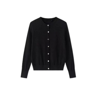 骄阳似我聂曦光赵今麦同款黑色针织开衫女冬圆领长袖毛衣外套上衣