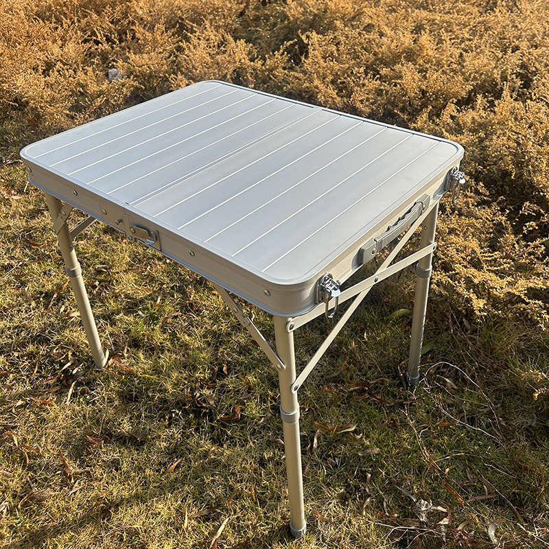 户外折叠桌加厚全铝便携式升降对折桌露营桌小型加高铝合金蛋卷桌