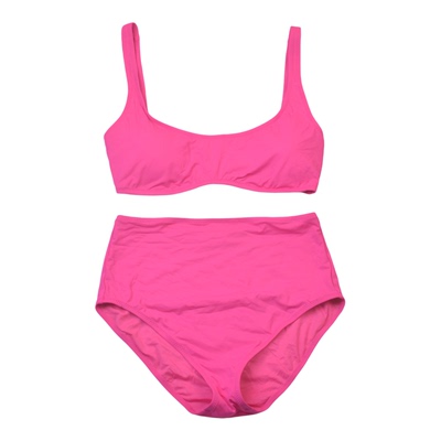 外贸时尚品牌GA**海边性感纯色分体泳衣女款bikini温泉泳装带胸垫