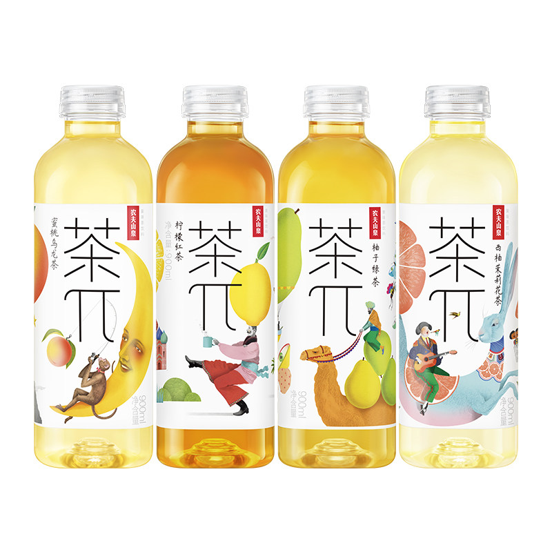 【农夫山泉官方旗舰店】农夫山泉茶π茶派果味茶饮料900ml*12 瓶