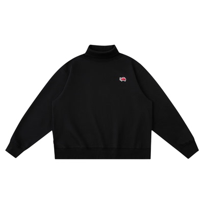 warmtrees2025秋冬新款树树脆脆乐园（薄绒）短款高领翻折卫衣