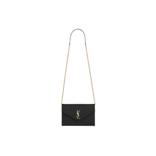 YSL/圣罗兰Envelope皮革黑色女款信封包单肩包