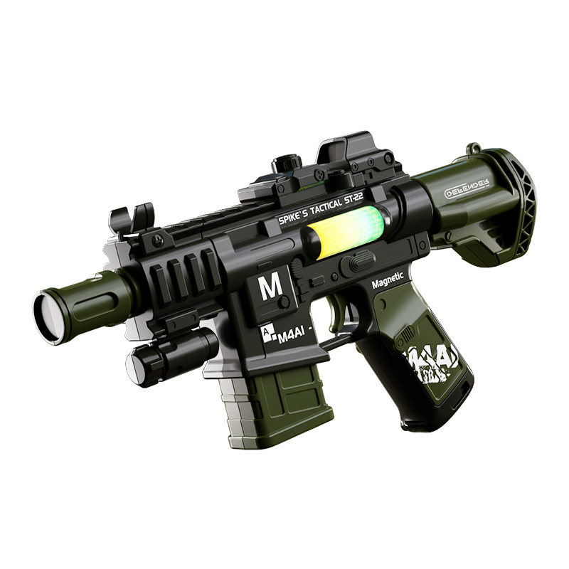 儿童电动玩具枪拼装动态灯光磁吸声光发射器M4A1益智男孩生日礼物