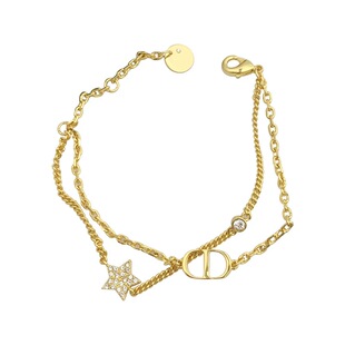 Doro朵兰の「星星手链」点钻CD猪鼻子女双层项链少女心手串金色款