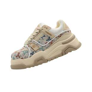 2026SS新走秀款小胖丁板鞋潮牌印花厚底面包鞋潮流增高男款潮鞋子