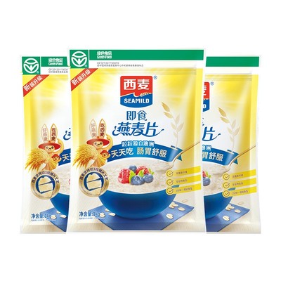 西麦纯燕麦片1000g即食谷物速食高蛋白质0添加蔗糖冲饮营养品早餐