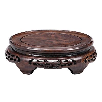 圆形南通底座精致黑檀木古典镂空