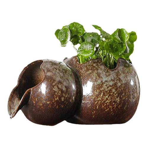 鱼缸造景摆件古法养鱼过滤器流水循环陶罐庭院生态缸造景全套配件