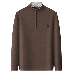 [山羊绒绵羊毛/加绒保暖]梦特娇冬季男羊毛针织衫半高拉链领毛衣J