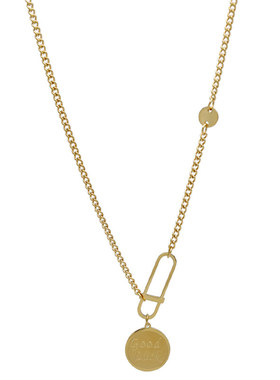 ZOXI中长款金币毛衣链不掉色太钢