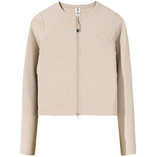 安踏遛弯外套丨休闲针织开衫女秋冬修身显瘦短款长袖内搭运动上衣