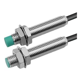 圆柱形金属防水接近开关M8/M12感应传感器三线直流NPN常开2mm/4mm