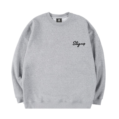 STA圆领卫衣秋冬基础灰色无帽男