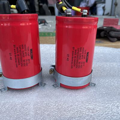 议价拆机MALLORY毛罗利高压红袍滤波电容40000MFD，EAP403X070X5C
