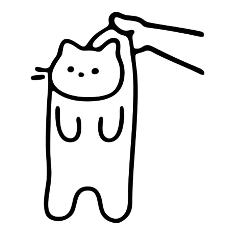拎起小猫咪可爱动物狗有趣创意墙贴纸店铺厨房推拉玻璃门高级防撞