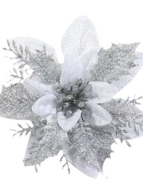 圣诞节金粉圣诞花仿真花装饰品