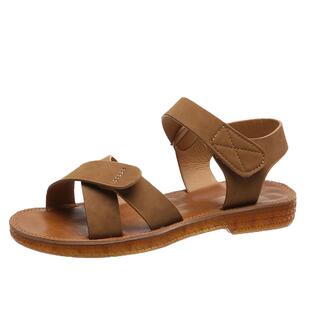 牛筋软底魔术贴韩版凉鞋2026夏季新款鞋子舒适休闲沙滩鞋平底女鞋