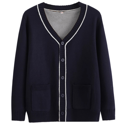 护士外搭毛衣v领保暖加绒加厚