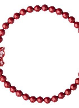 边伯贤同款朱砂本命年红色手串