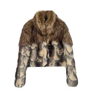 皮毛一体棕色狐狸皮草女款2025新款海宁时尚年轻环保毛毛外套冬厚