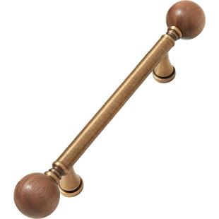 中古风黄铜拉手胡桃木抽屉衣柜门橱柜现代简约厨房古铜色圆球把手