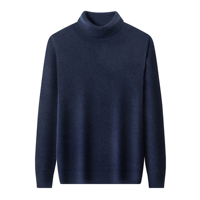 高端男士高领加绒加厚100羊毛衫