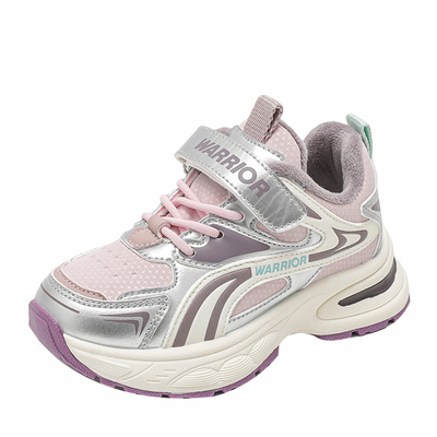 回力女童老爹鞋2025新款冬鞋皮面防水女孩加绒棉鞋冬季儿童运动鞋