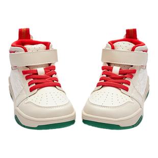 巴拉巴拉儿童高帮板鞋女童小白鞋男童拜年鞋子2025春季新国潮童鞋