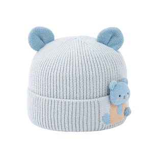 宝宝帽子冬季1岁3男宝针织儿童毛线帽保暖男孩女童婴幼儿围脖冬天