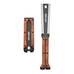 德力西木工锯手工锯手锯双面锯子家用小型手持刀锯DIY专用开榫卯