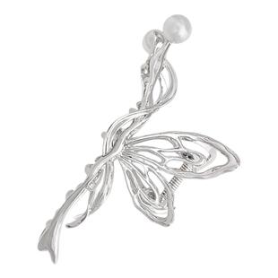 蝴蝶珍珠款发夹女士2026新款高级感大号抓夹后脑勺鲨鱼夹时尚发饰