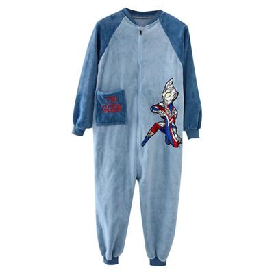 奥特曼法兰绒男童连体睡衣秋冬季