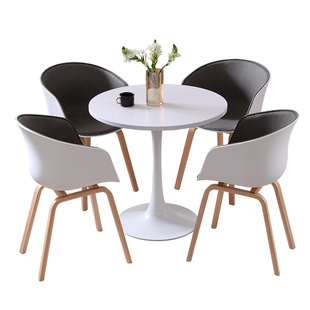 岩板轻奢洽谈桌椅组合展厅营销中心4S店铺接待休息区谈单小圆桌子