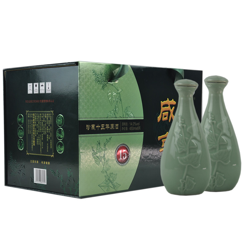 绍兴黄酒咸亨十五年陈原酒450ml*6瓶半干型箱装礼盒酒糯米酒