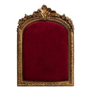 首饰展示架饰品陈列店铺轻奢红色绒布相框项链架拍摄道具戒指托盘