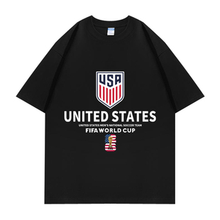 2026年美加墨世界杯美国usa国家队球迷球衣队服短袖T恤打底文化衫