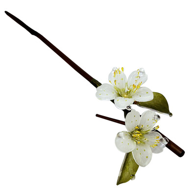 樱花海棠花发簪竹簪清新