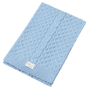 星月豚骨“初恋”日剧同款原创雪花标蓝色定制大尺寸针织保暖围脖