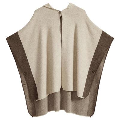 【绵羊毛+山羊绒】YINER音儿女装冬季连帽针织衫斗篷式披肩