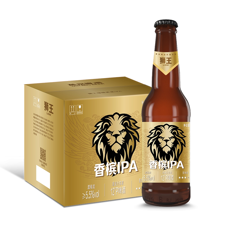 10月产燕京狮王精酿16度啤酒香草世涛330ml*12瓶燕京啤酒