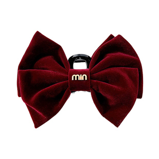 在逃公主~红色双面蝴蝶结大号丝绒抓夹女鲨鱼夹子发夹后脑勺发饰