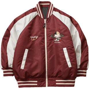 【新年款】nautica×POPMART泡泡玛特KUBO联名双面穿外套棉服