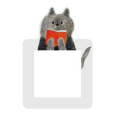 创意3D油画猫咪开关装饰墙贴