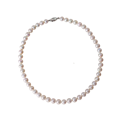 8-9mm近正圆天然珍珠项链锁骨链