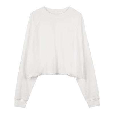 白色长袖t恤上衣女士卫衣