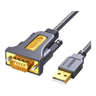绿联usb转rs232com串口线九针9针Type-C连接电脑打印串口数据线公对公db9公对母usb转串口线工业级接头一转多