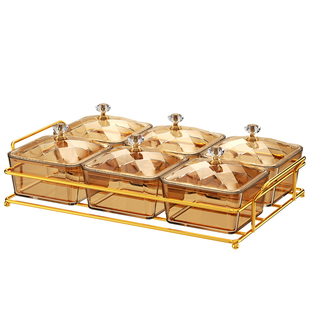 六宫格小食拼盘干果盘密封防潮分格大容量高档零食点心糖果坚果盒