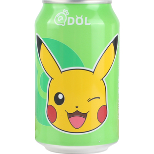 QDOL联名宝可梦/神奇宝贝白桃味青柠味气泡水汽水皮卡丘饮料330ml