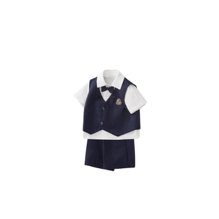 男童学院风套装夏款儿童痞帅夏装薄小男孩时髦衣服宝宝夏季三件套