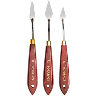 柏伦斯油画刮刀美术生油画棒丙烯水粉颜料调色刀套装油画工具肌理铲刀小平头尖头抹刀学生软性蜡笔绘画刮挑刀